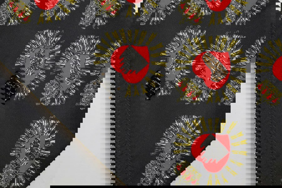 Printed Heart Clutch