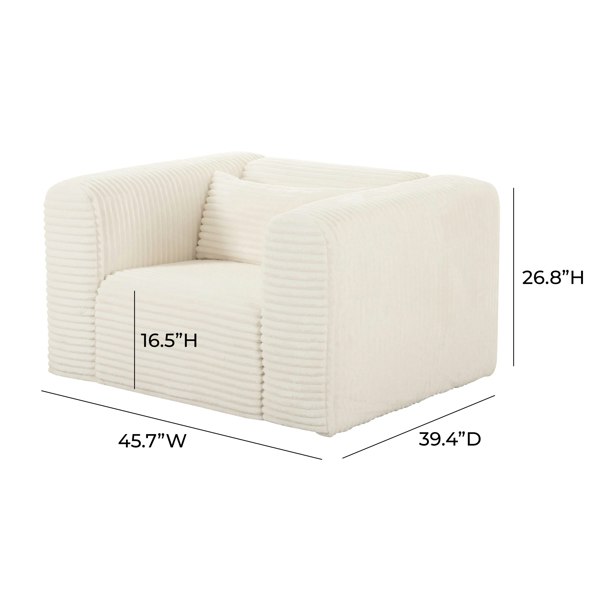 Furniture Edit Tarra Fluffy Oversized Cream Corduroy Armchair