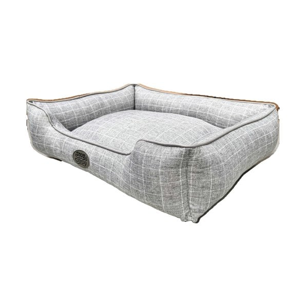 Snug and Cosy Pets Grey Square Check Bed