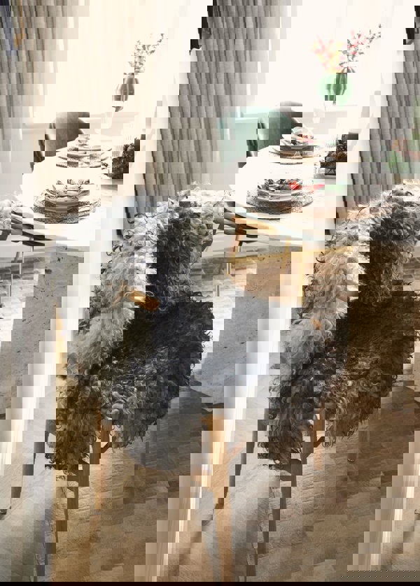 Gotlandic Sheepskin | Curly Short Wool | 90-100 cm Natural Grey