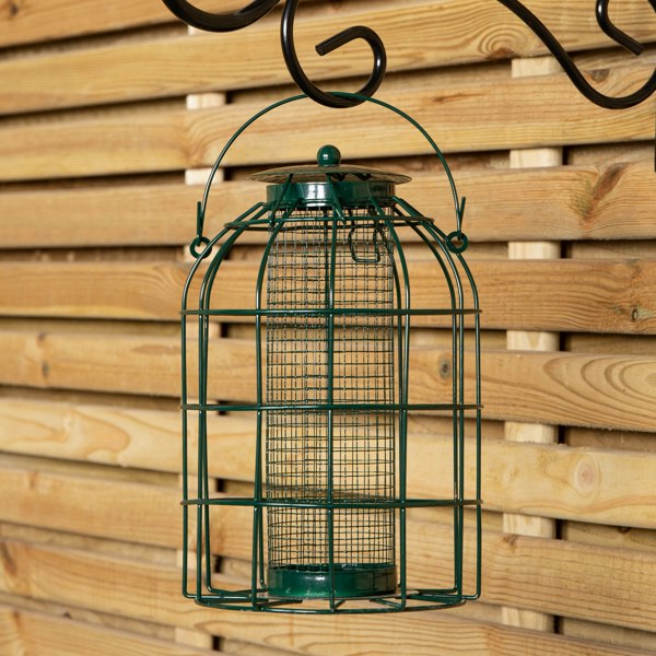 Samuel Alexander Metal Hanging Bird Nut Feeder with Squirrel Guard