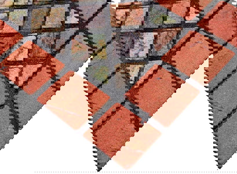 Nicoman Eco-Friendly Rubber Step Mat - Red Border