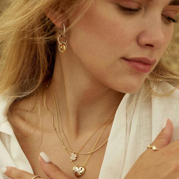 Spero London Beaded Satellite Sterling Silver Chain Necklace Layering Set