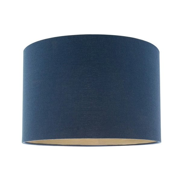 Navy Midnight Blue Lamp Shade in Linen Fabric with Gold Resin Inner Image 1