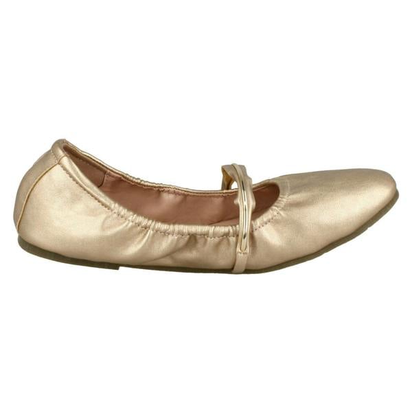 Spot On Ladies Spot On Rouched Topline Flat Ballerinas F80270