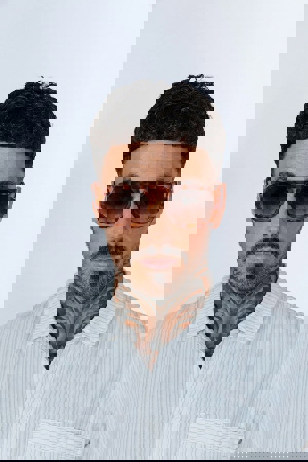 SVNX Retro Navigator Sunglasses in Burnt Rust