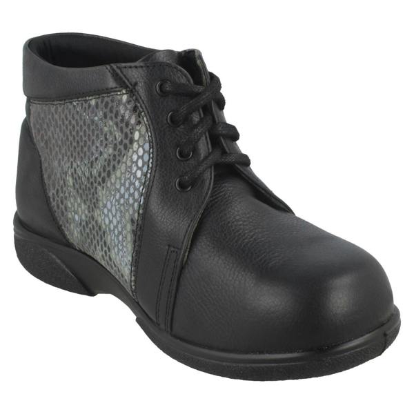 DB Shoes Ladies Easy B Casual Boots With Snake Skin Detail Donna