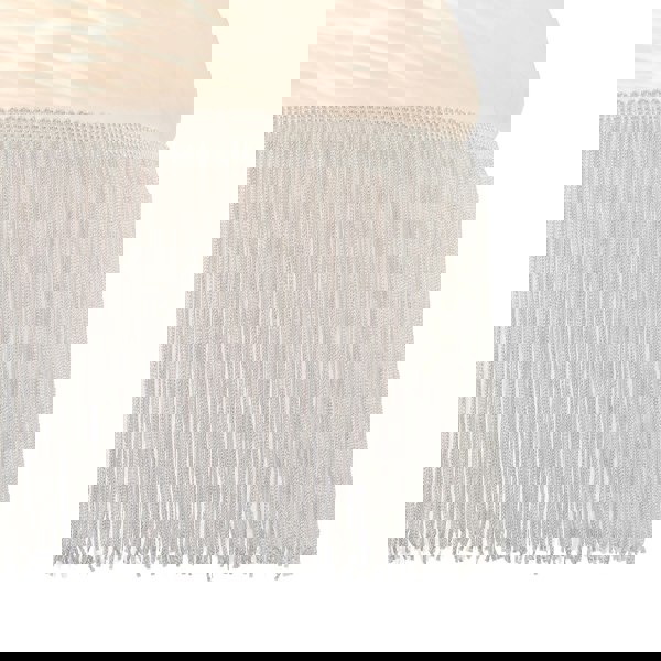 Traditional Opal White Domed Glass Pendant Shade with Long Tassels Image 5