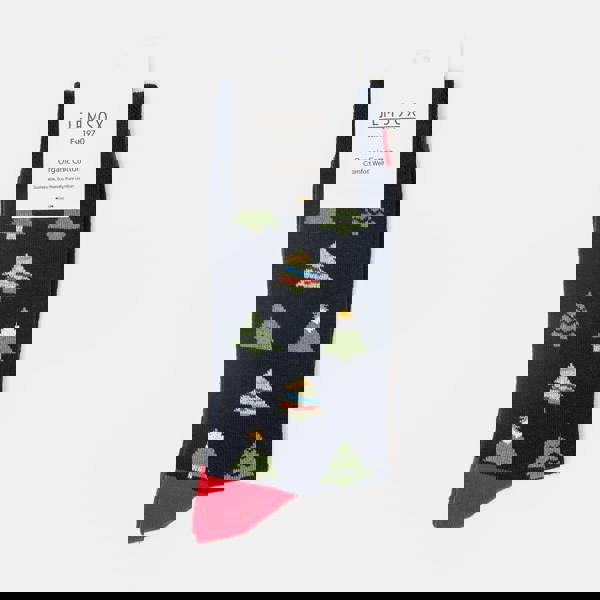 Jemsox 3 Pack Trees Design Organic Cotton Mens Socks Christmas Gift Set