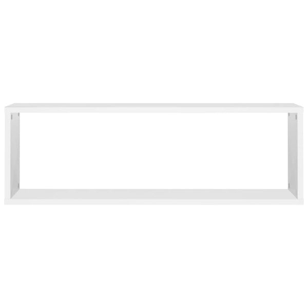 Berkfield Wall Cube Shelf 2 pcs White 80x15x26.5 cm Engineered Wood