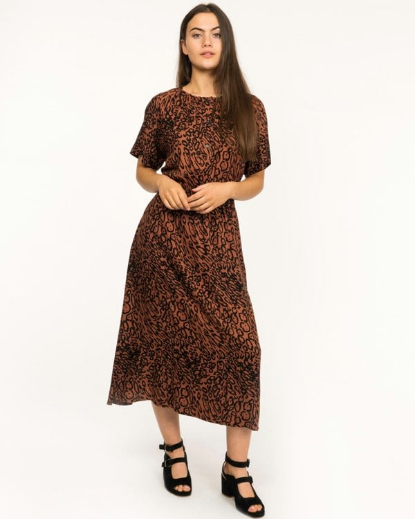 Calvin Klein Short Sleeved Printed Midi Dress