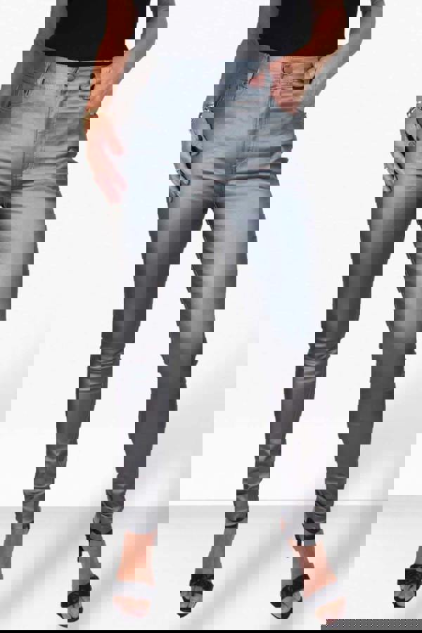 Paulo Due Womens Skinny Coated Leather Look Jeans