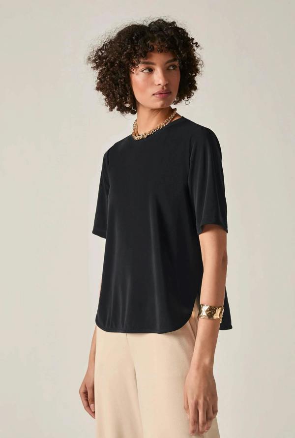 James Lakeland Black Jersey Relaxed Top