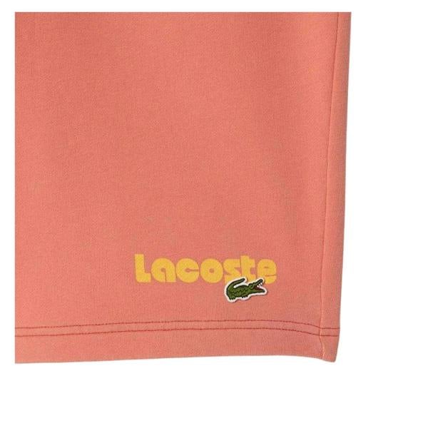 Lacoste Mens Organic Cotton Graphic Print Shorts - Red Faded - 