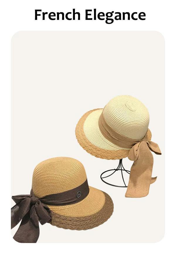 Anniou UPF 50+ French Straw Hat