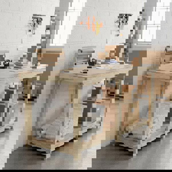 Arbor Garden Solutions Wooden Workbench Eucalyptus Hardwood Top Depth-3ft