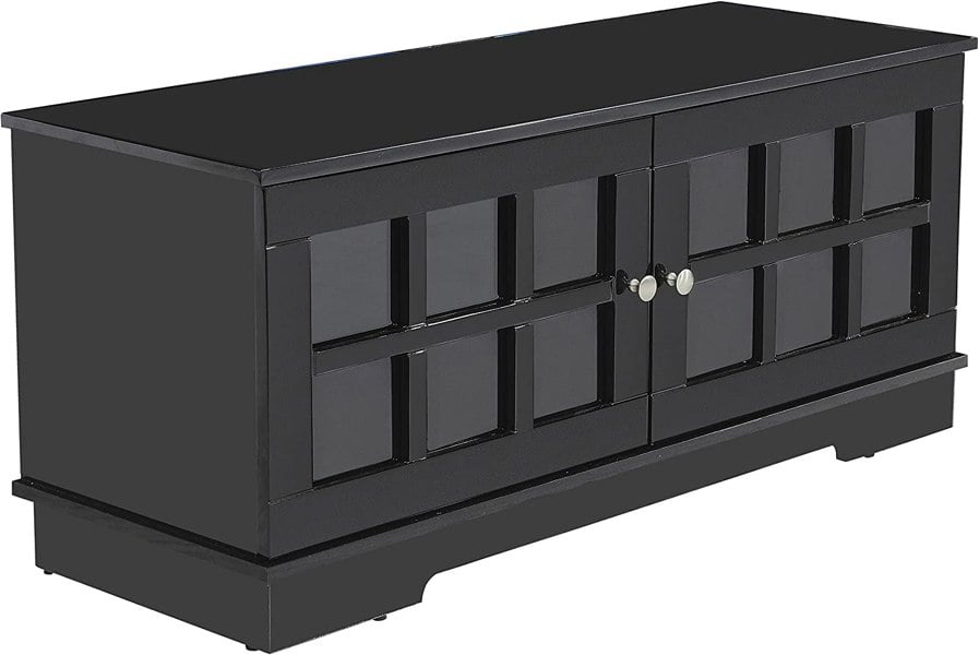 MDA Designs Hamilton Black Freestanding Traditional TV Cabinet with Storage Elegant Classic Design for Flat Screen TVs up to 55"