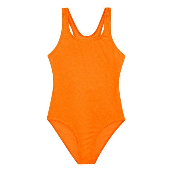 Regatta Girls Katrisse Floral Textured One Piece Swimsuit - Satsuma