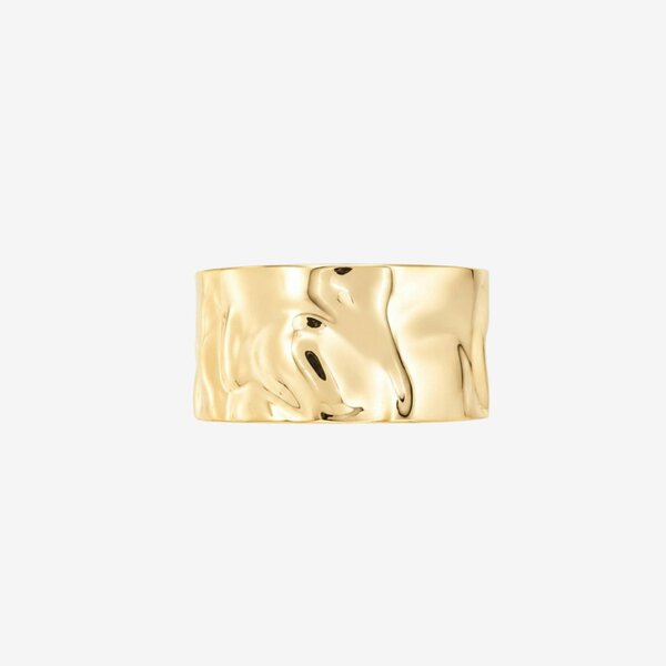 Uchi & Soto Kin Gold Sculptured Wide Cuff Bangle
