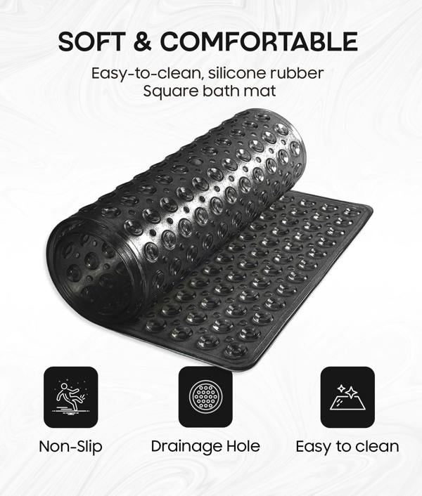 ADOV Square Shower Mat Non Slip Anti Mould, 53 x 53cm Bath Mat for Inside-Shower