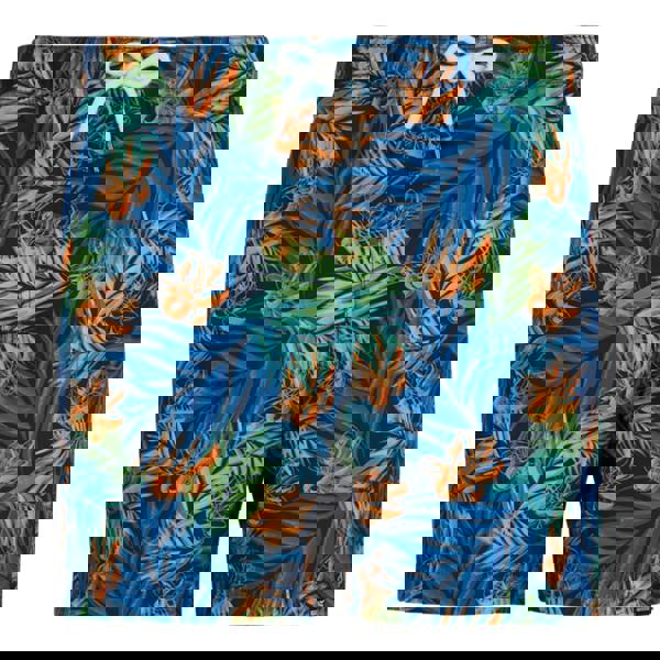 Regatta Mens Loras Tropical Leaves Swim Shorts - Navy - 