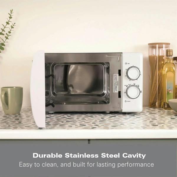 Hamilton Beach 20L Manual Microwave With Stainless Steel Cavity - White - Hamilton Beach UK