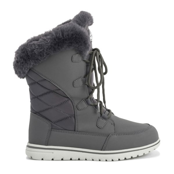 VIVA Polar Boot Women's Quilted Outdoor Cuff Snow Lace Up Faux Fur Boots