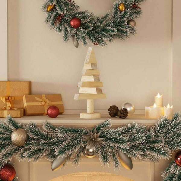 Berkfield Wooden Christmas Trees for Decoration 2 pcs 30 cm Solid Wood Pine