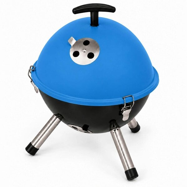Smart Living Mini Kettle Charcoal BBQ 30cm - Blue