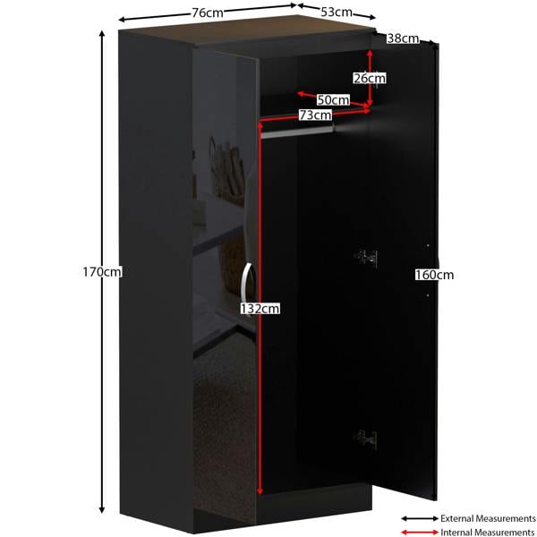Vida Designs Hulio 2 Door Wardrobe