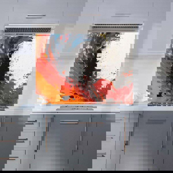 Warren Reed - Designer Fiery Waves: Abstract Motion Kitchen Splashback