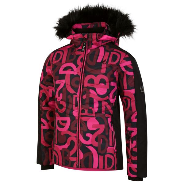 Dare 2B Girls Ding Graffiti Ski Jacket - Pure Pink/Black - 