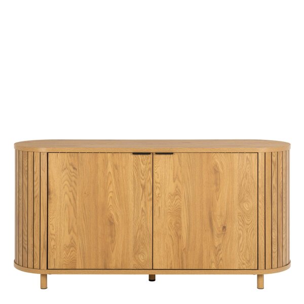 Wyld Haus Bramblewig 2 Door Oak Wood Sideboard Slat Design