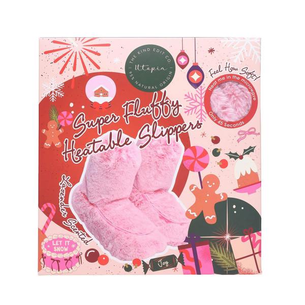 The Kind Edit Co. Utopia Super Fluffy Heatable Slipper Gift Set