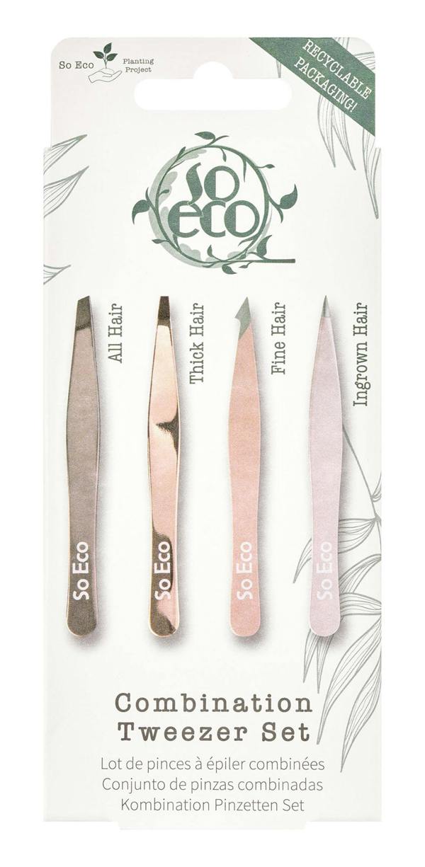 So Eco 4 Piece Tweezer Set - Rose Gold
