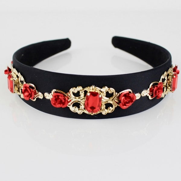RED ROSE EMBELLISHED HEADBAND - svnx