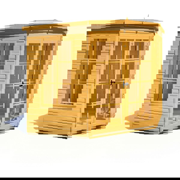 Shire Hampton 8x8 Corner Summerhouse 12mm Interlock Cladding - Best Shed