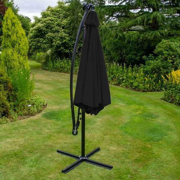 Monstershop Black 3m LED Cantilever Parasol