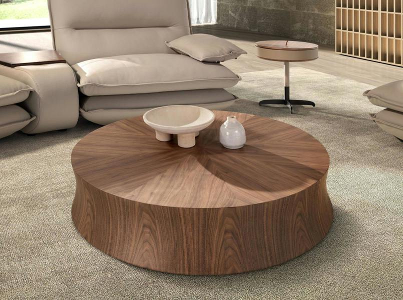 Angel Cerdá Round Walnut Coffee Table 2178