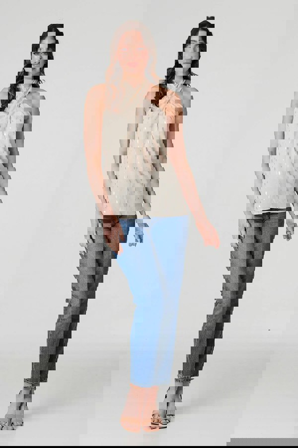 Pink | Metallic Print Crossover Top