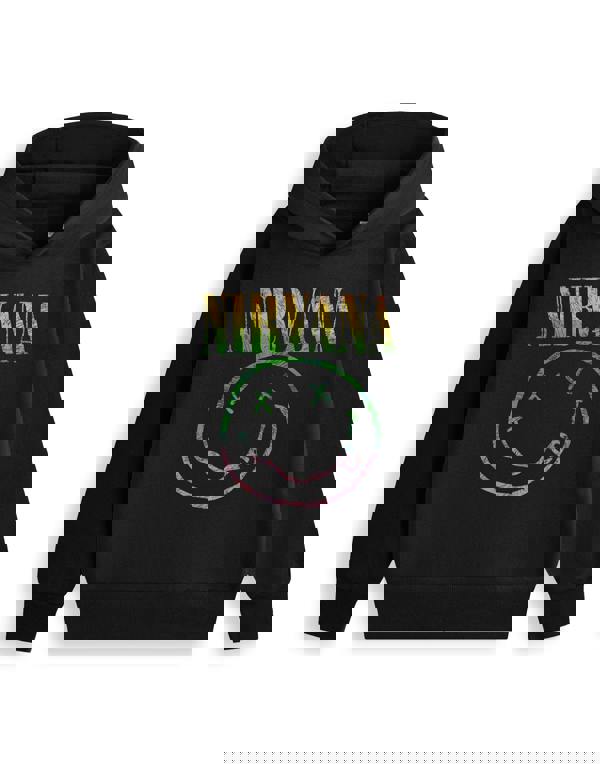 Nirvana Unisex Kids Black Rainbow Hoodie