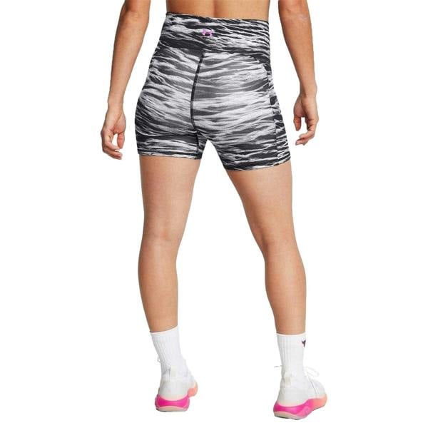 Under Armour Womens/Ladies Project Rock Zebra Print Skinny Running Shorts - Black - 