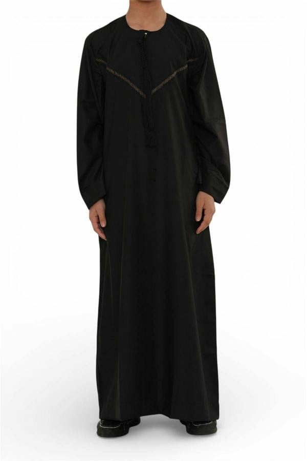 Infinity Leather Kids Boys Moroccan Embroidered Djellaba Islamic Jubba Robe Tassel Ramadan Thobe