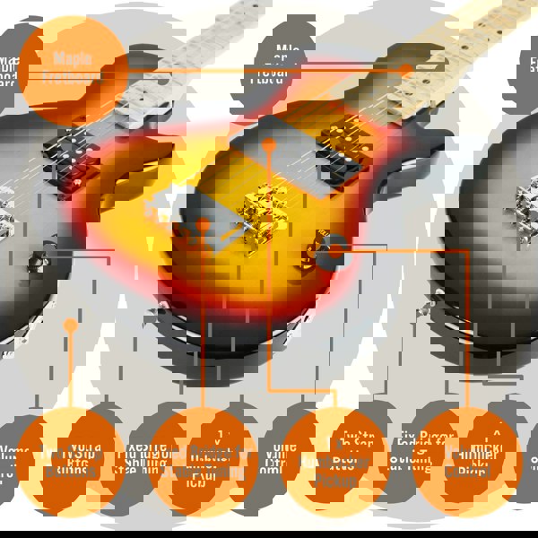 3rd Avenue Junior Electric Rock Guitar Pack - Sunburst