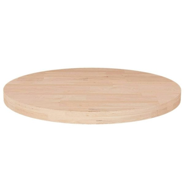 Berkfield Round Table Top �_�”�_50x2,5 cm Untreated Solid Wood Oak