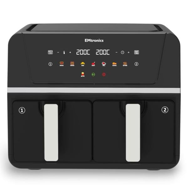EMtronics Dual Air Fryer 9 Litre - Various Colours