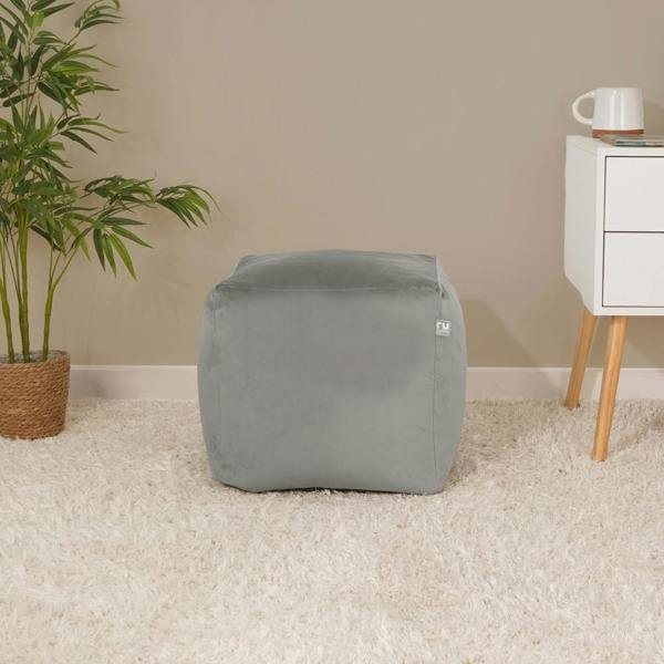 Rucomfy Velvet Cube Bean Bag Pouffe Footstool