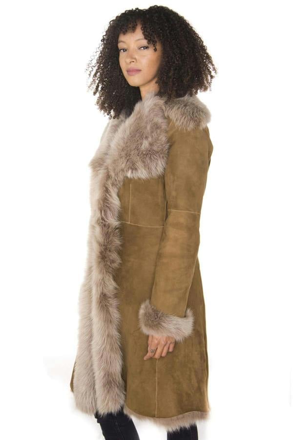 Infinity Leather Womens Toscana Sheepskin Suede Trench Coat-Rochester