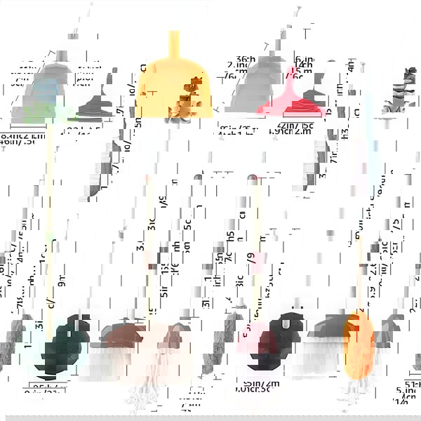 deAO Toys Household Cleaning Pretend Play Toy with Dinosaur Stand and Accessories Included