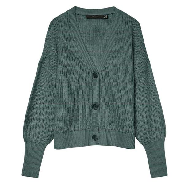 Vero Moda Womens/Ladies Ribbed Cuffed Relaxed Fit Cardigan - Balsam Green - 